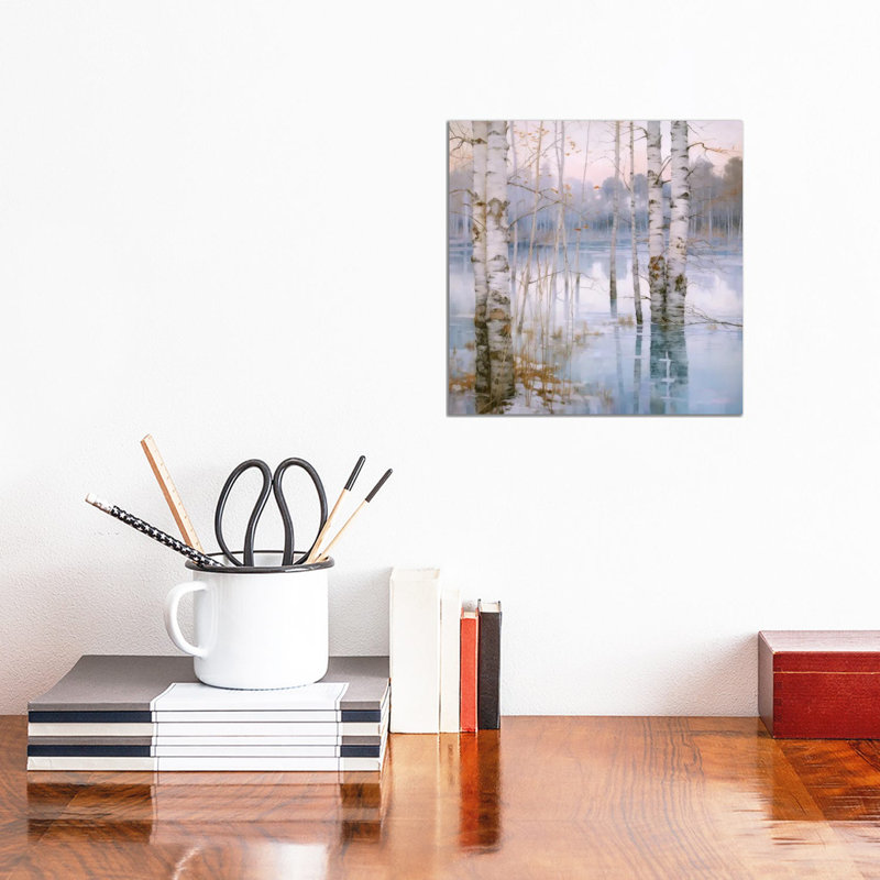 Wintry Birchwood by Steve Hunziker - Gallery-Wrapped Canvas Giclée on Canvas, No Frame, 30.48 cm H x 30.48 cm W