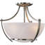 Ibtissem V4833 Durango 3-Light Indoor Brushed Nickel Convertible Hanging Pendant (Semi-Flush) with Alabaster Glass Bowl-1442431259