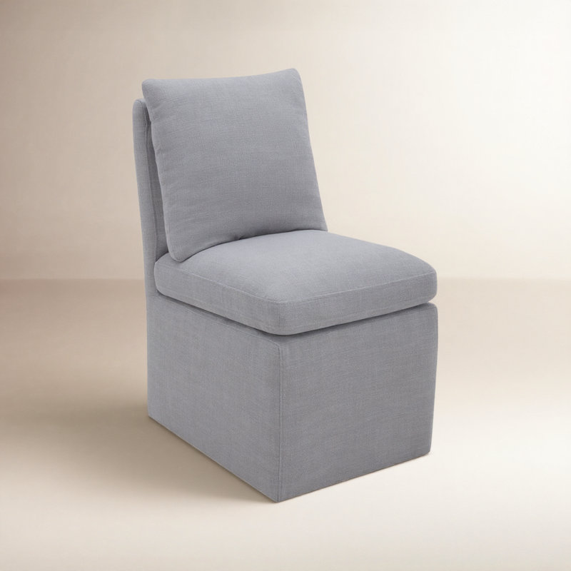 Chaise d'appoint rembourrée Alayaa, Lin performance gris Effie