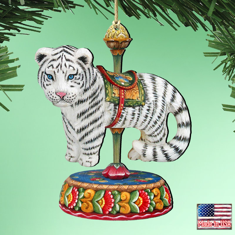 5.5'' Handmade Wood Animals Holiday Shaped Ornament