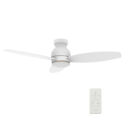 52'' 3 - Blade Smart Standard Ceiling Fan with Remote Control and LED Light Kit Included