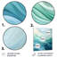 Gree and White Sway Wave Serenity III - art mural géométrique en métal-718616804