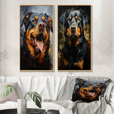Rottweiler Resilience - Dog Wall Art Prints Set Of 2