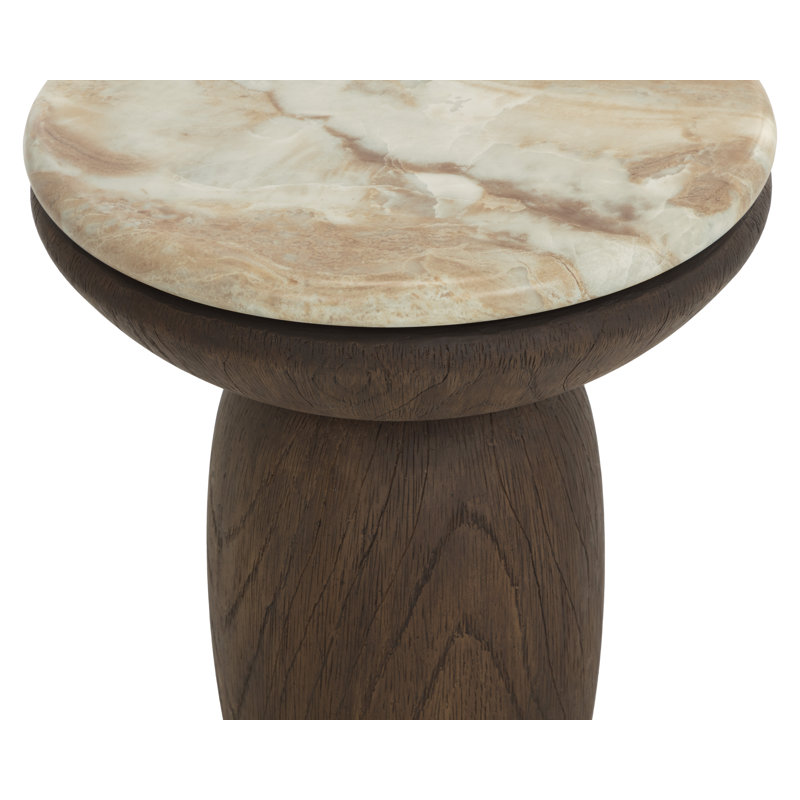 Table de bout ORULA - aspect marbre - Macchiato, H 21 po x l 18 po x P 18 po