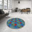 Tapis vert/rose à motifs-2101485536