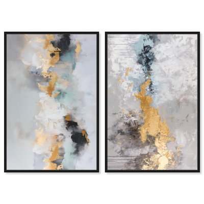 Ensemble de 2 reproductions d'art sur toile Gilded Luxe Duo 