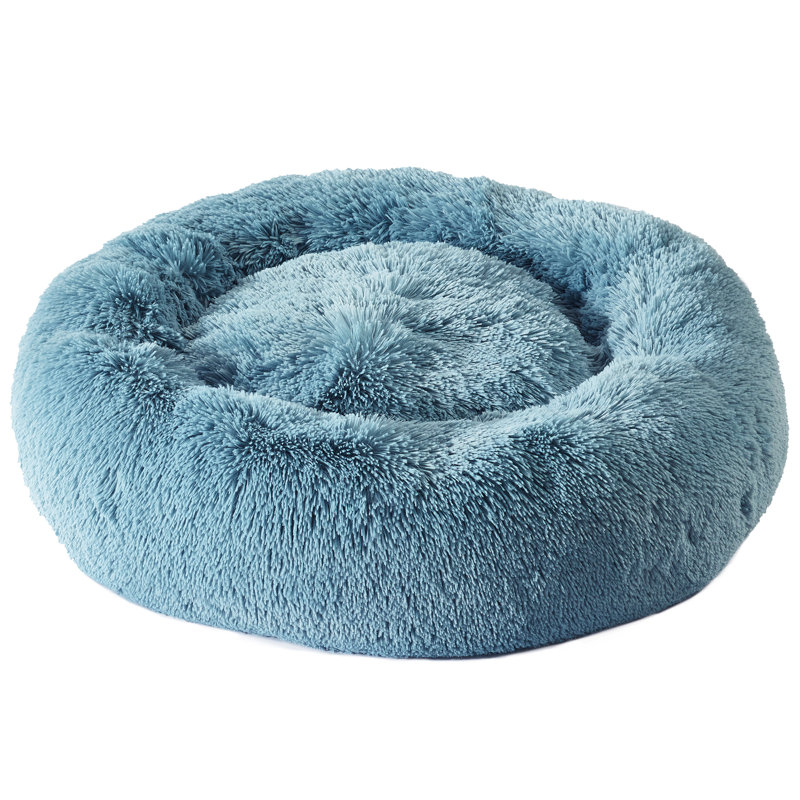 Sharlene Sharlene Shaggy Donut, Bleu argenté, Petit (l 30 po x P 30 po x H 6 po)