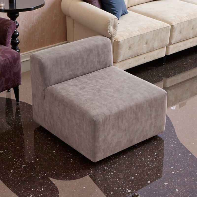 Fauteuil d'appoint / repose-pieds Velvet Cube, Brun