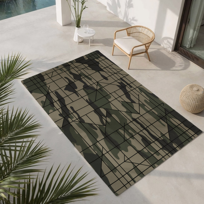 Tapis intérieur et extérieur Sandstorm Grid, Rectangulaire 3 pi x 5 pi
