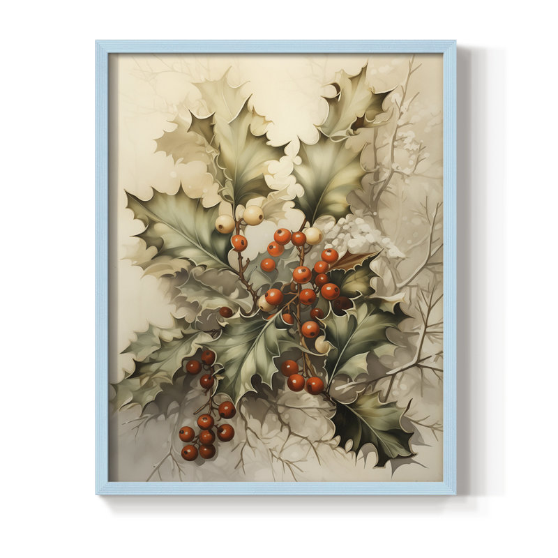 «Christmas Holiday Art DCCV», reproduction d'art encadrée - bois massif, H 15 po x l 12 po, Bleu