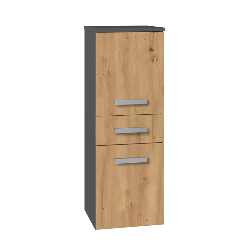 Dashaan Laminate Bathroom Cabinet, Black/Brown