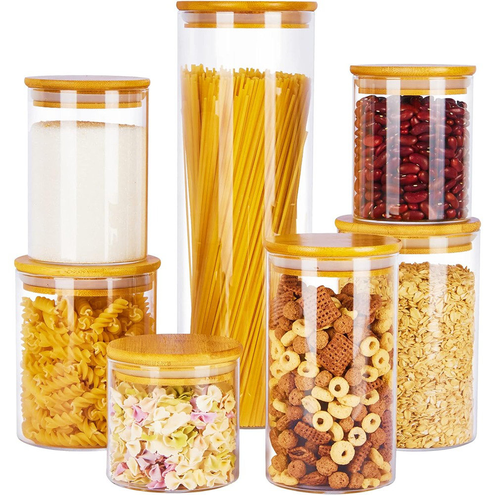 Glass Storage Jar Airtight Food Jars Cereal Canisters Food Storage