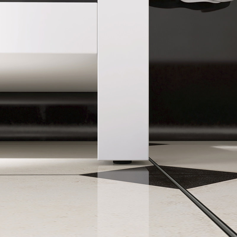 Meuble-lavabo sur pied simple avec 5 tiroirs, Blanc