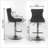 2PCS Velvet Swivel Tufted Back Barstools With Metal Silver Base-526015377