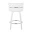 Tabouret de comptoir à hauteur fixe avec pivot en bois et similicuir avec repose-pieds rond chromé - ensemble de 2