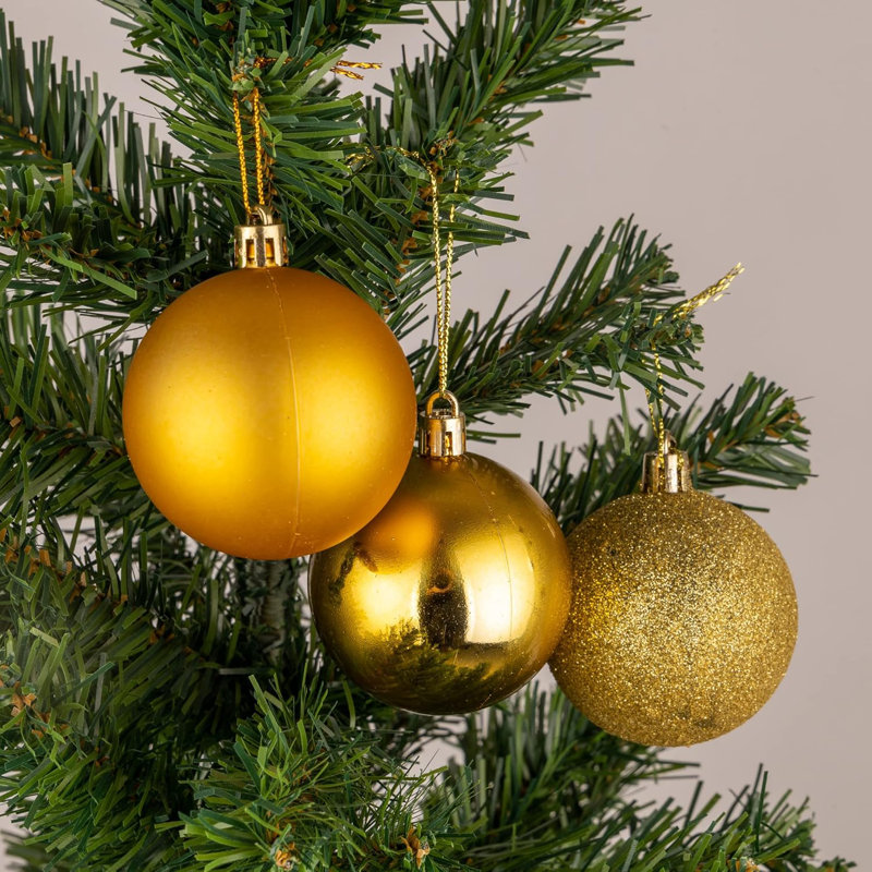 Polyvinyl Chloride (PVC) Bauble, Deep Gold, 6cm H x 6cm W x 6cm D