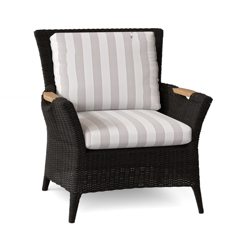 Culebra Outdoor Teak Lounge Chair, Linen Shale, Black