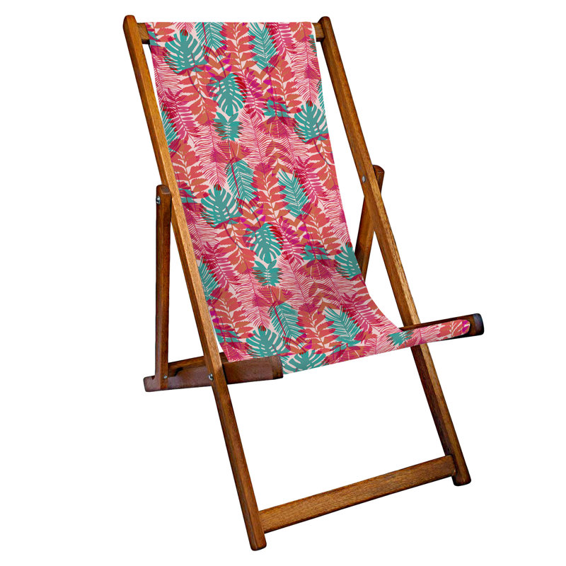 Menlow Folding Deck Chair, Pink/Green