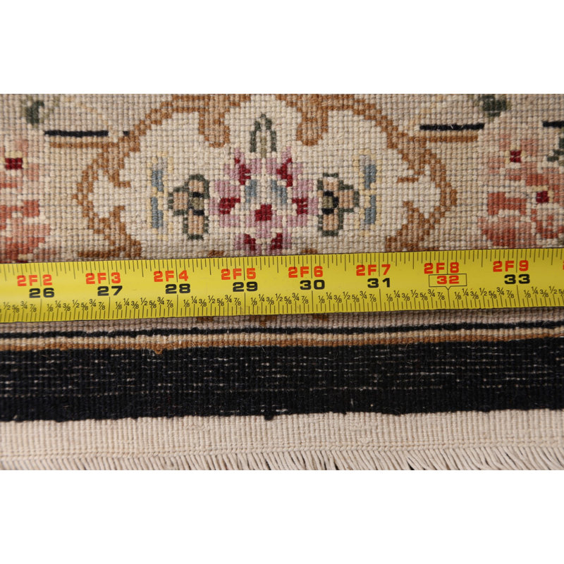 Tapis décoratif en laine noir de conception unique 8 pi 9 po x 11 pi 10 po noué à la main Tabriz