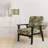 Bamboo Elegance Tropical Pattern - Upholstered Coastal Arm Chair, Tropical Leaves Accent Chair-1501630488