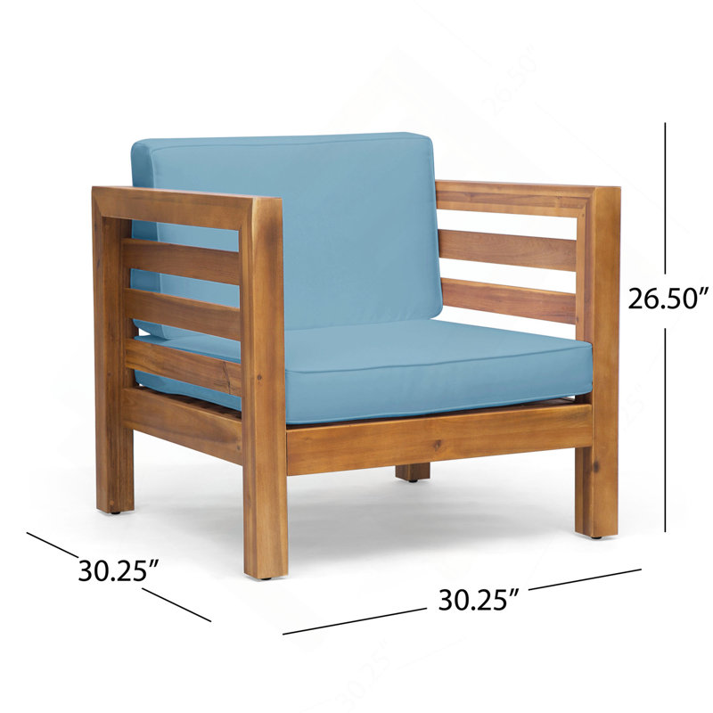 Fauteuil club Oana, Bleu, Brun
