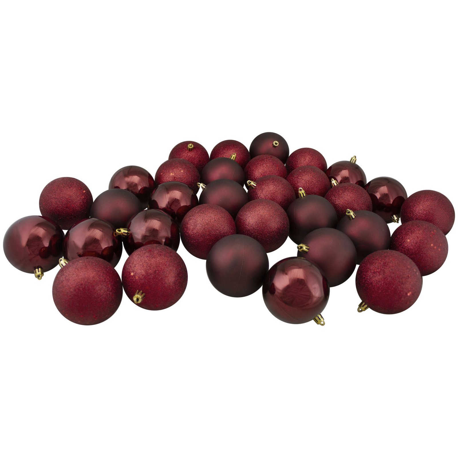 Shatterproof Bauble, 2.4'' H X 2.4'' W X 2.4'' D, Dark Red