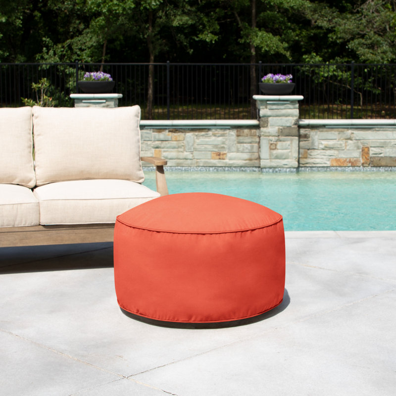 Repose-pieds extérieur rembourré Demi avec coussin Sunbrella®, Orange