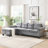 LiadanModern Liadan 97.7" Velvet Round Arm Modular Sofa Chaise Lounge Couch With Chaise