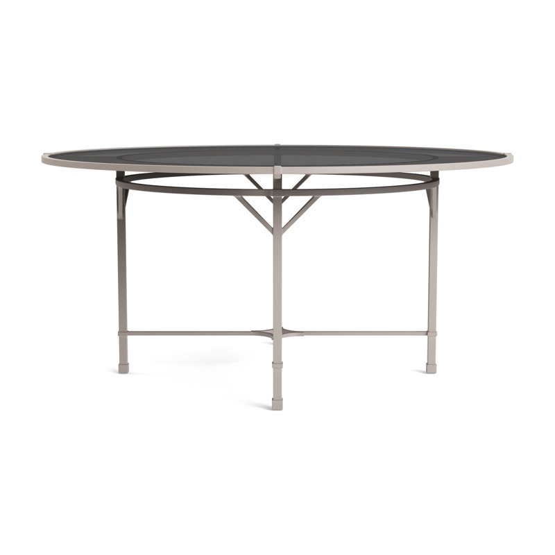 Venetian Outdoor Round Dining Table, 60" D, Dove Smooth