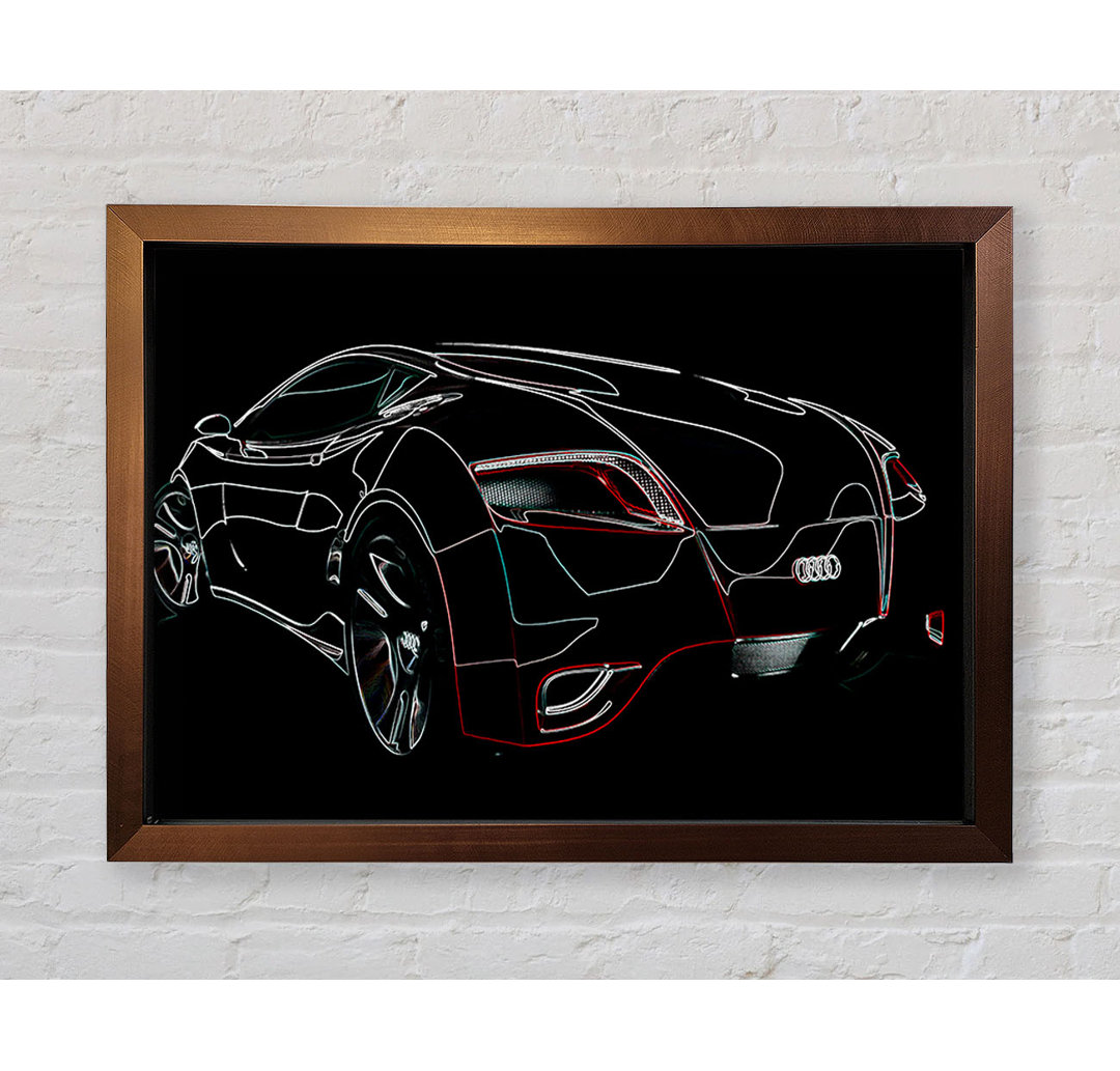 Bugatti Veyron Psychedelic Rear Gerahmter Druck