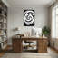 Motif abstrait en spirale noir et blanc-741169804