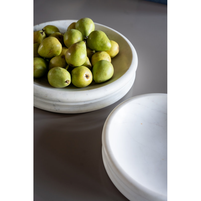 Handmade Marble Decorative Bowl, 3" H x 18" W x 18" D