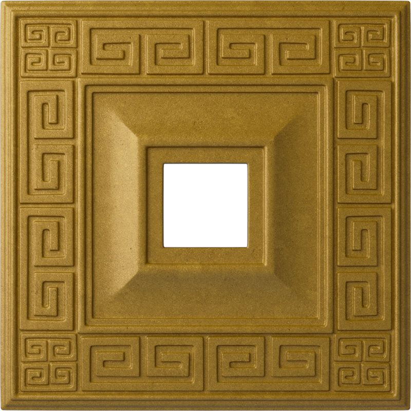 Endurathane Eris Ceiling Medallion, 18"W x 18"H x 3 1/2"ID x 1 1/8"P (Fits Canopies up to 9 7/8"), Hand-Painted Pharaohs Gold Finish