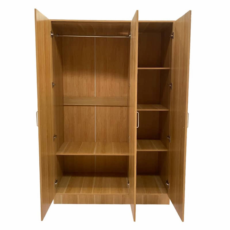 Laaiqah 3 Door Manufactured Wood Wardrobe, Brown