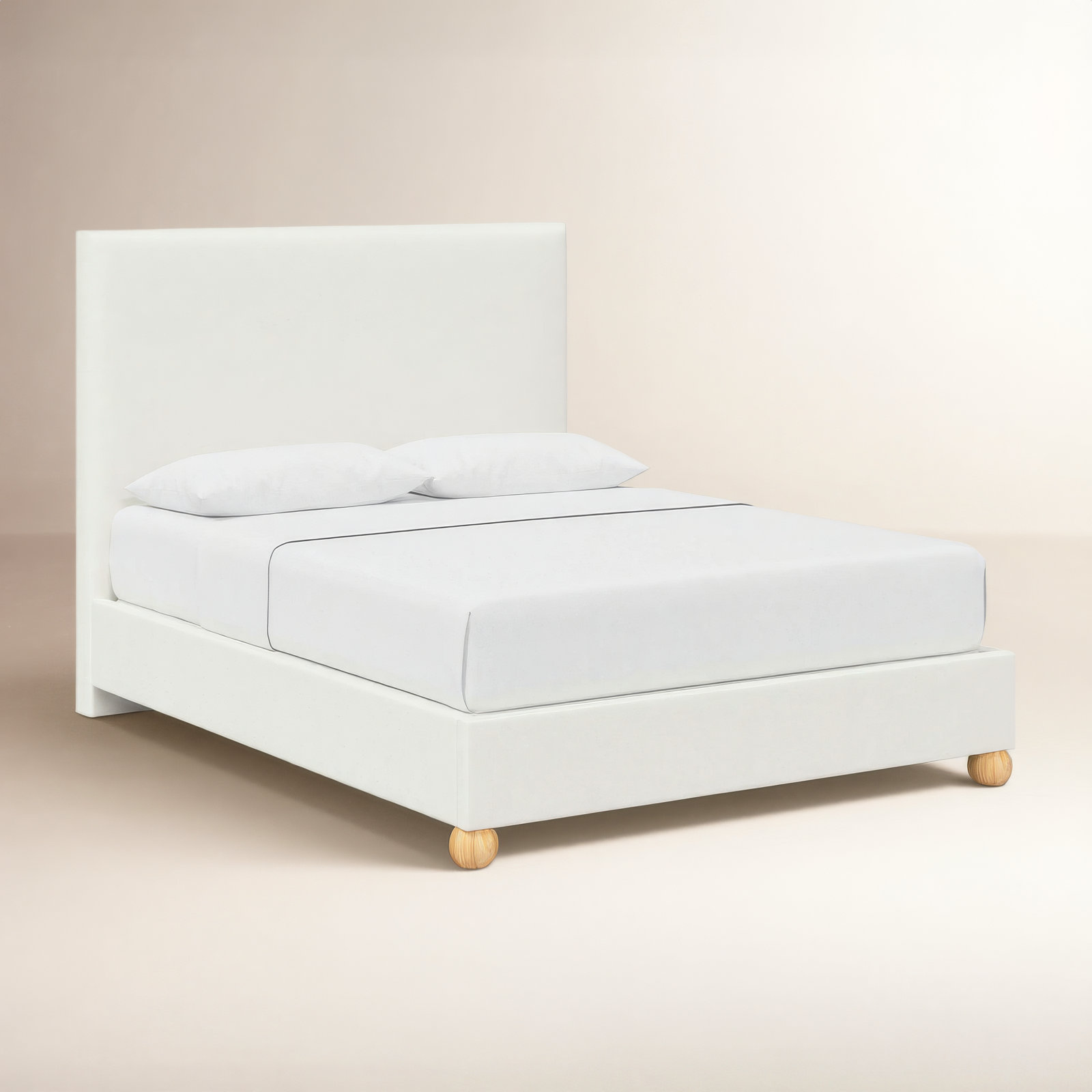 Benita Upholstered Bed, Queen, Zuma White Textured Linen