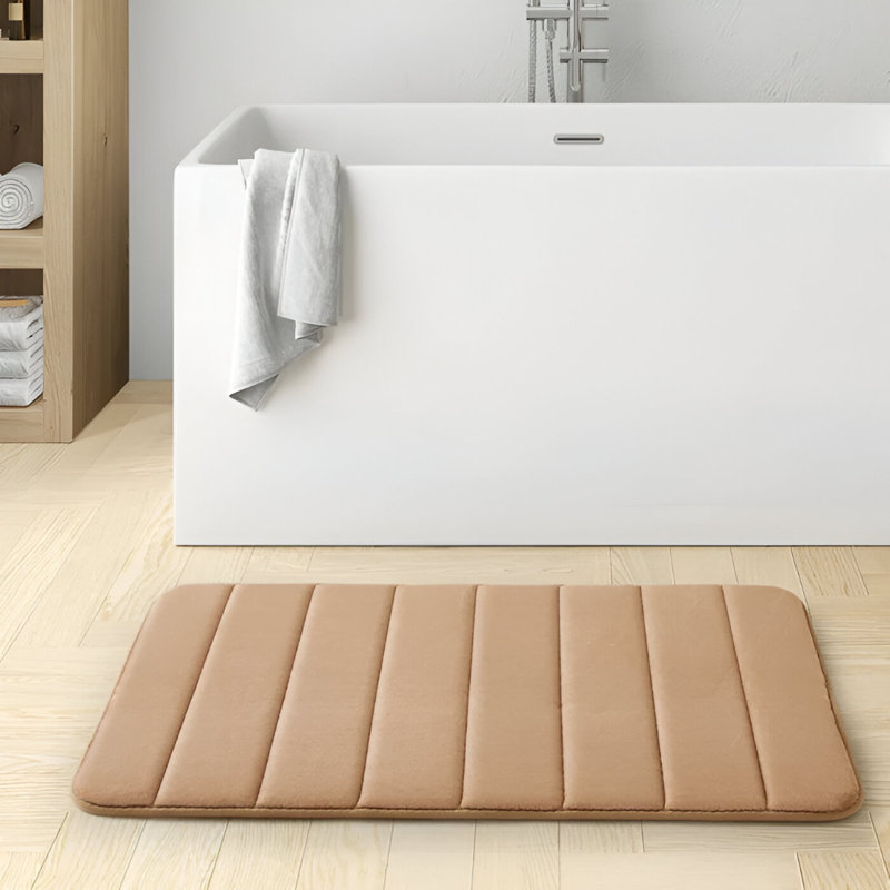 Memory Foam Non-Slip Bath Mat, 50cm, 80cm, Beige