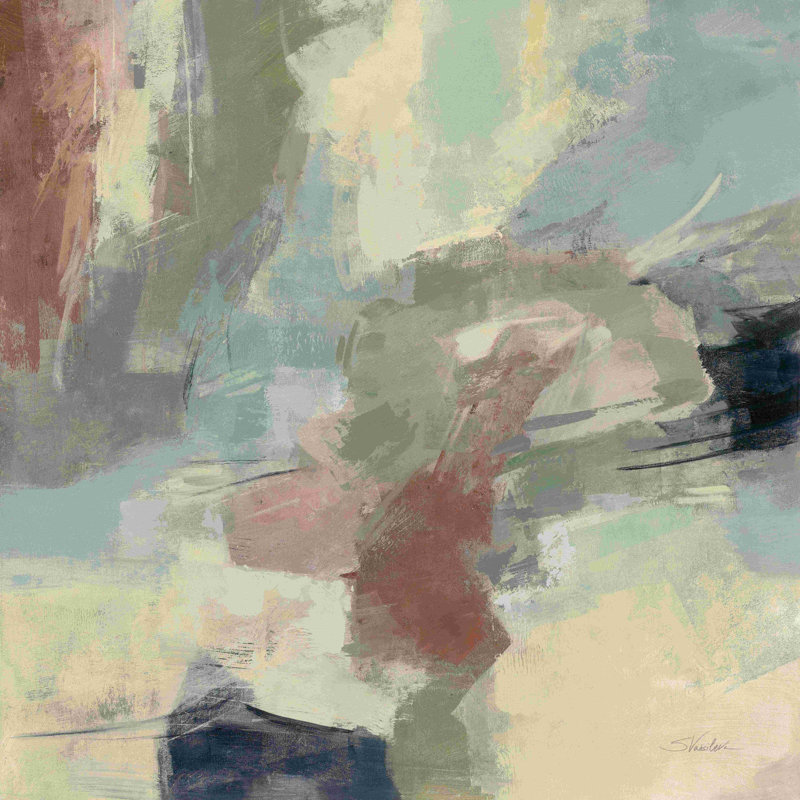 «Farm Field Gray» par Silvia Vassileva, peinture, H 12 po x l 12 po, Toile tendue