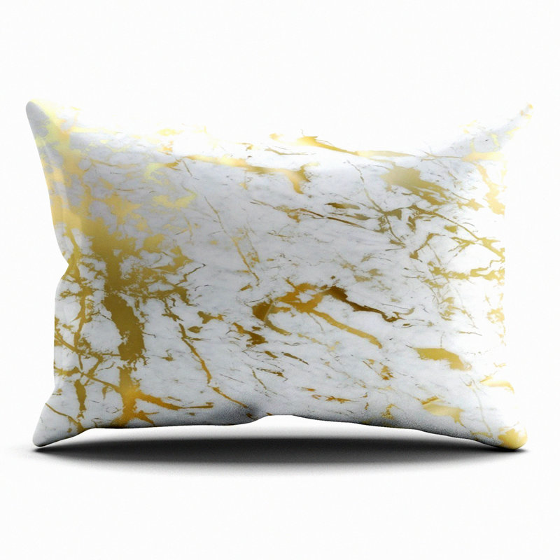 Gold Marble Retro Lumbar Pillowcase