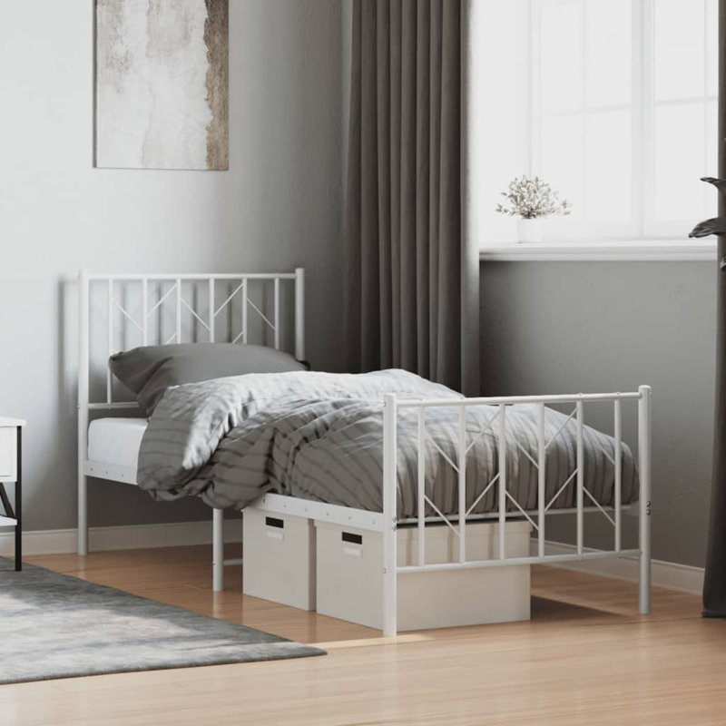 Metal Bed, 120 x 200 cm, White