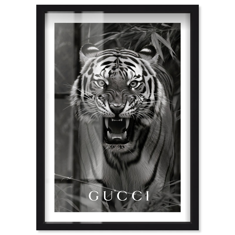 Wild Gaze Shadowbox Print by Notoriart, 16" H x 11" W, Black