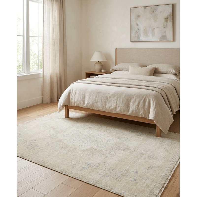 Tapis oriental antique délavé à la main 6 x 9