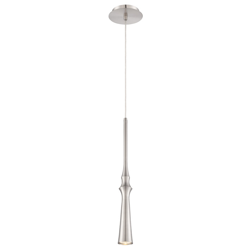 Luminaire suspendu géométrique à 1 lumière Cani, Nickel satiné