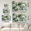 Tableau sur toile 61 x 46 cm (24 x 18 pouces) style ferme moderne, motif feuilles de lotus vert sauge - Décoration de salon-641529501