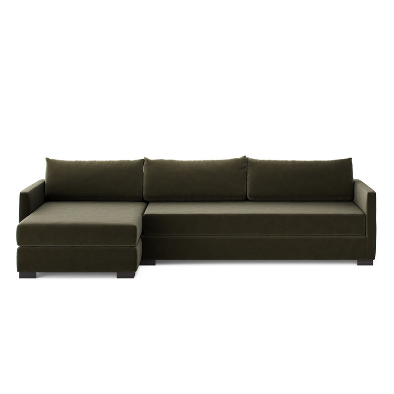 Wickham Chaise Sectional, Left Hand Facing, Crypton Nomad Snow Polyester Blend