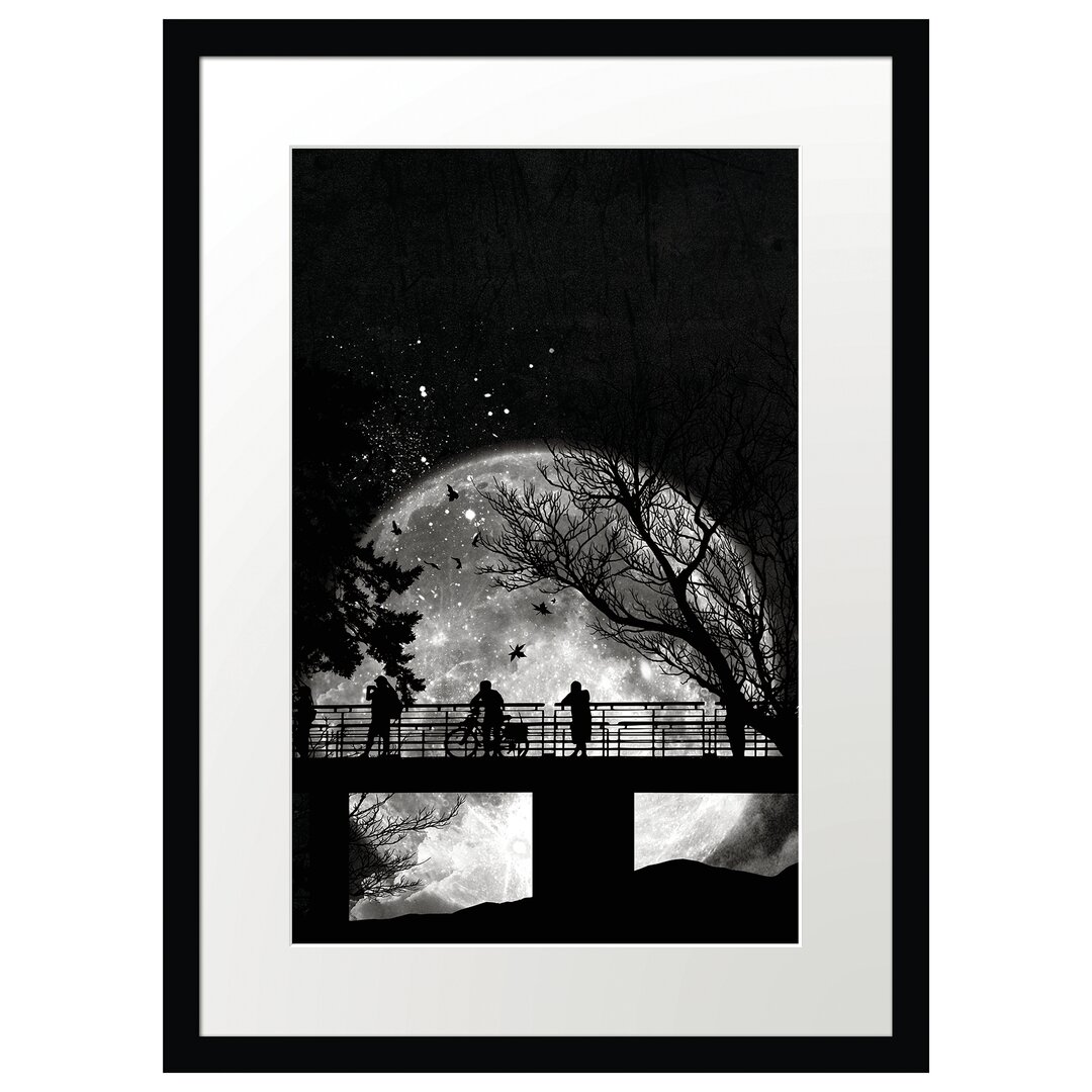 Gerahmtes Poster Moon So Close Black