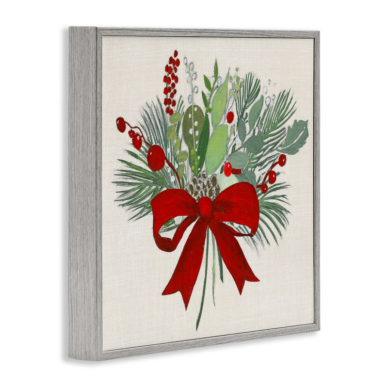 «Merry Berry Bow», estampe numérique, design par Tava Studios, H 24 po x l 24 po, Estampe numérique Farmhouse