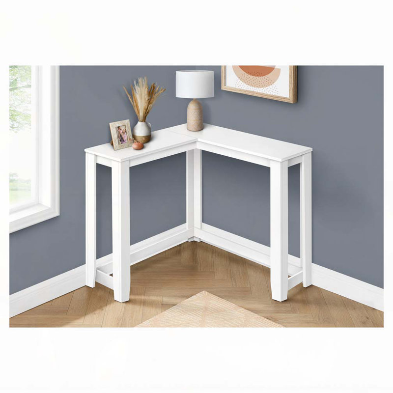 Table d'appoint, console, entrée, étroit, d'angle, salon, chambre à coucher, stratifié blanc, contemporain, moderne, Blanc