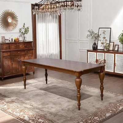 Retro French Ash Wood Solid Wood Large Table