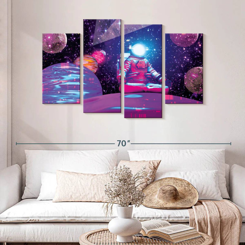 Oberle Cosmic Purple Astronaut, 32" H x 52" W