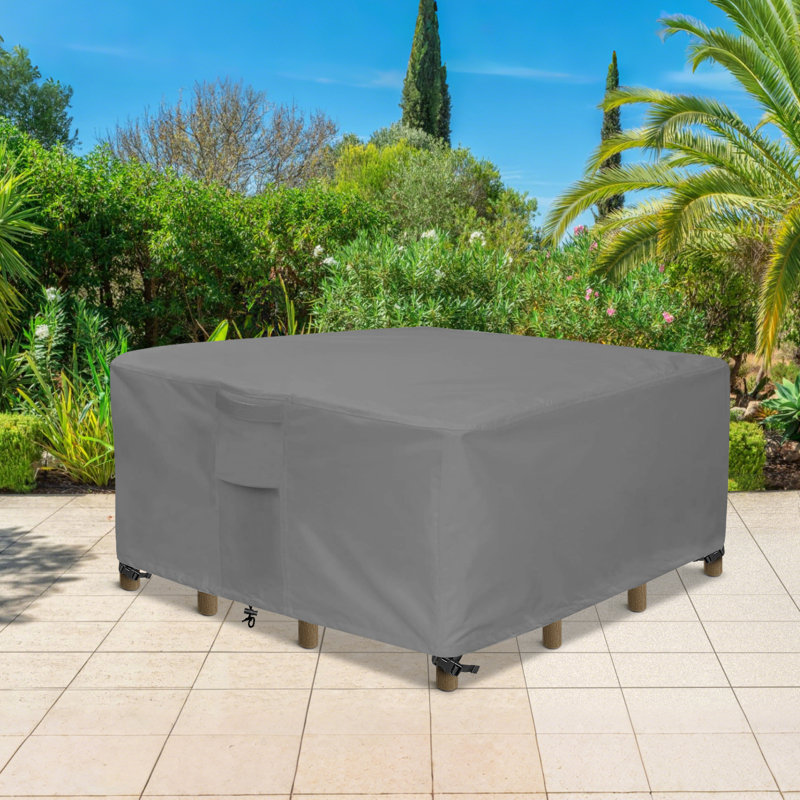 Housse de table grise pour meubles de patio